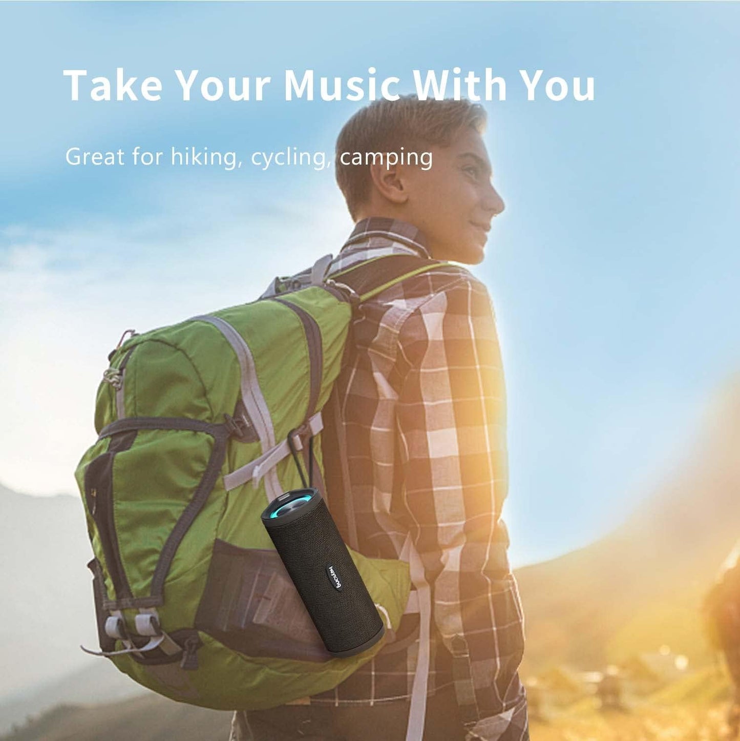 Portable Bluetooth Speaker, Wireless Outdoor Speakers, IPX7 Waterproof, 40H Playtime, TF Card, Loud Stereo Sound for Beach, Boat, Pool, Camping, Bike, Shower, Gifts for Men