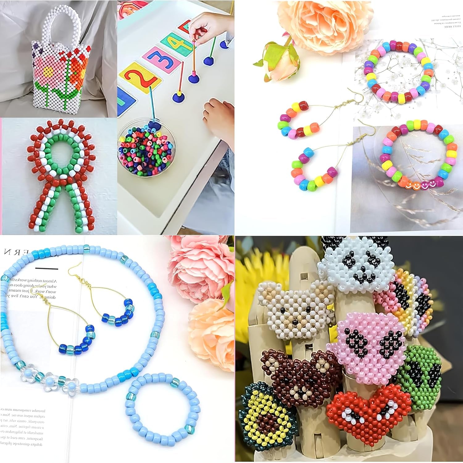 Pony Beads for Bracelets 4800 Pcs Plastic Beads for Friendship Bracelets Necklac