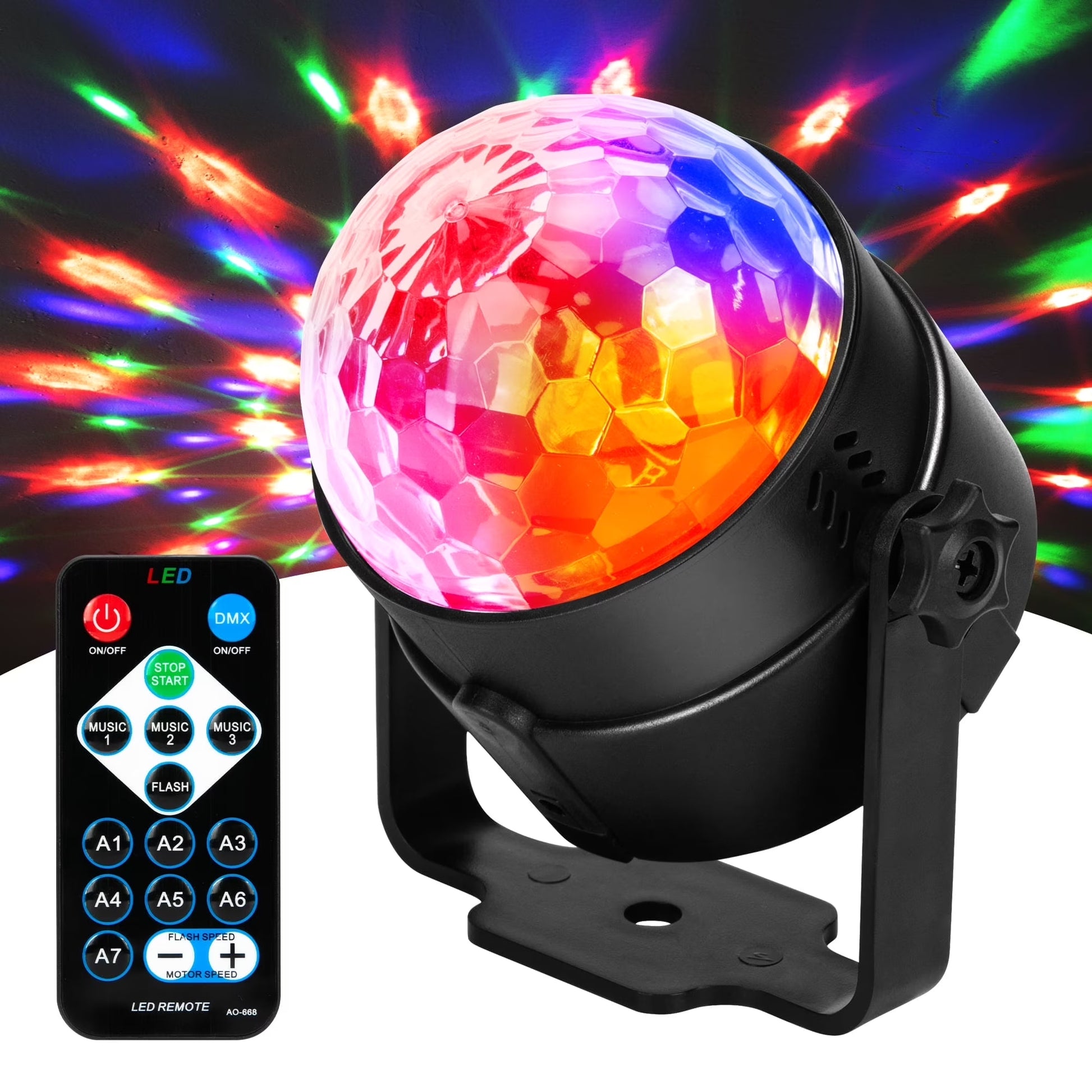 Disco Ball Party Strobe RGB Lights Sound Activated Karaoke Disco Lights with Remote Control for Party Club Bar Karaoke Holiday Dance Christmas Birthday Home Decoration