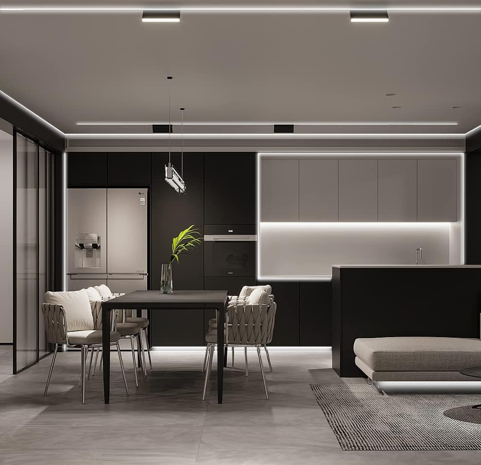 16.4Ft Tunable White Led Strip Lights Kit Dimmable 3000K-6000K, Waterproof Led Lights for Home Party House Kitchen Stair Living Room Ceiling (Daylight Warm White) Outdoor/Indoor