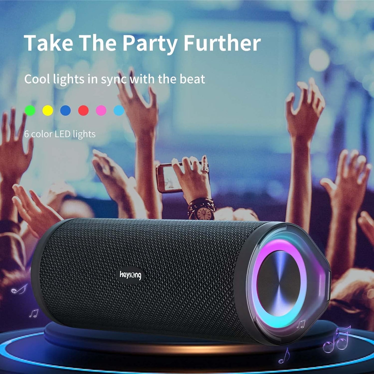 Portable Bluetooth Speaker, Wireless Outdoor Speakers, IPX7 Waterproof, 40H Playtime, TF Card, Loud Stereo Sound for Beach, Boat, Pool, Camping, Bike, Shower, Gifts for Men