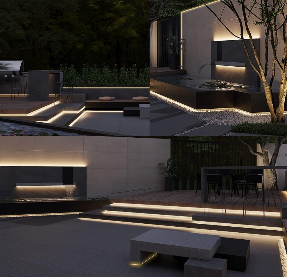 16.4Ft Tunable White Led Strip Lights Kit Dimmable 3000K-6000K, Waterproof Led Lights for Home Party House Kitchen Stair Living Room Ceiling (Daylight Warm White) Outdoor/Indoor