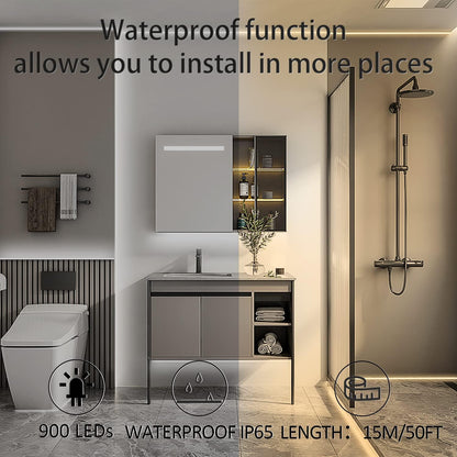 16.4Ft Tunable White Led Strip Lights Kit Dimmable 3000K-6000K, Waterproof Led Lights for Home Party House Kitchen Stair Living Room Ceiling (Daylight Warm White) Outdoor/Indoor