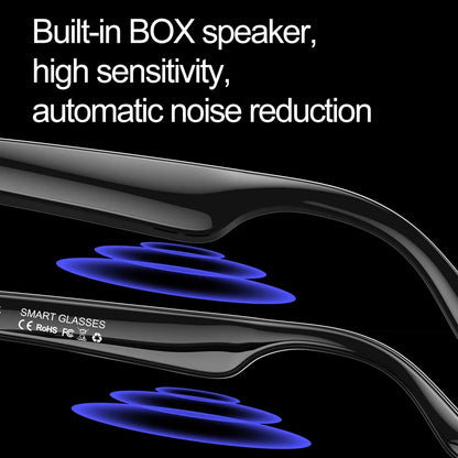 Wireless Bluetooth Glasses for Men and Women, Smart Glasses with Open-Ear Voice Control & Calling, Anti-Blue Light, AI Assistant & Translation for Traveling and Driving