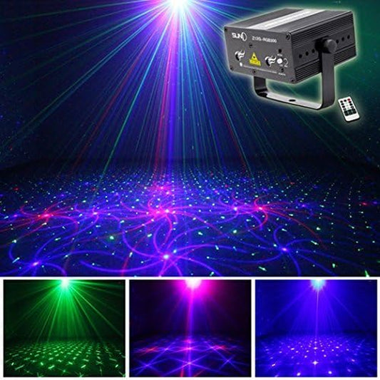 Stage Lights 12 Gobos in Blue Red Party Light Green Stars Mixed Effect Stage Lighting Party Music Show Projector Remote Control Sound Activated Dance Home Decoration Xmas Holiday DJ Light Show