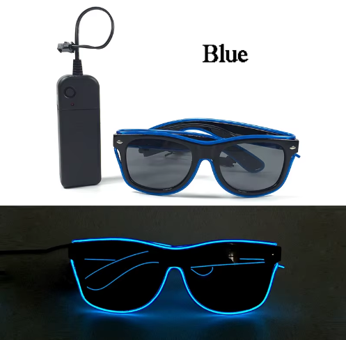 Led Luminous Hats and Glasses Bar Masquerade Concert Rave Goggles Rainbow Space Robot Futuristic Led DJ LIGHT Glasses Star Y2K Glasses