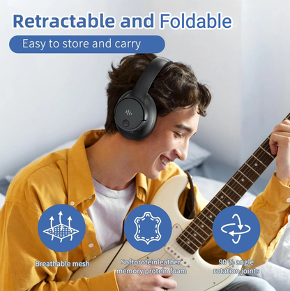 Eduiosma PIONEER-32 Active Noise Cancelling Headphones, Wireless Headphones over Ear Bluetooth Head