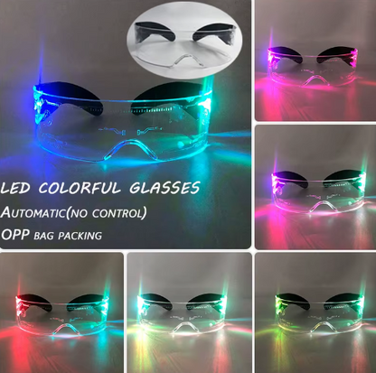 Led Luminous Hats and Glasses Bar Masquerade Concert Rave Goggles Rainbow Space Robot Futuristic Led DJ LIGHT Glasses Star Y2K Glasses