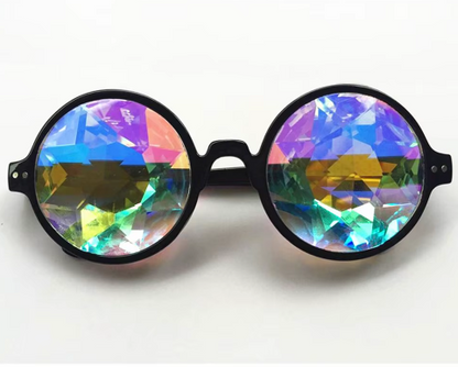 Kaleidoscope Psychedelic Eyeglasses Men Women round Sunglasses Rave Festival Stylish Female Carnival Party Queen Glasses