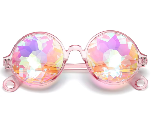 Kaleidoscope Psychedelic Eyeglasses Men Women round Sunglasses Rave Festival Stylish Female Carnival Party Queen Glasses