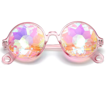 Kaleidoscope Psychedelic Eyeglasses Men Women round Sunglasses Rave Festival Stylish Female Carnival Party Queen Glasses
