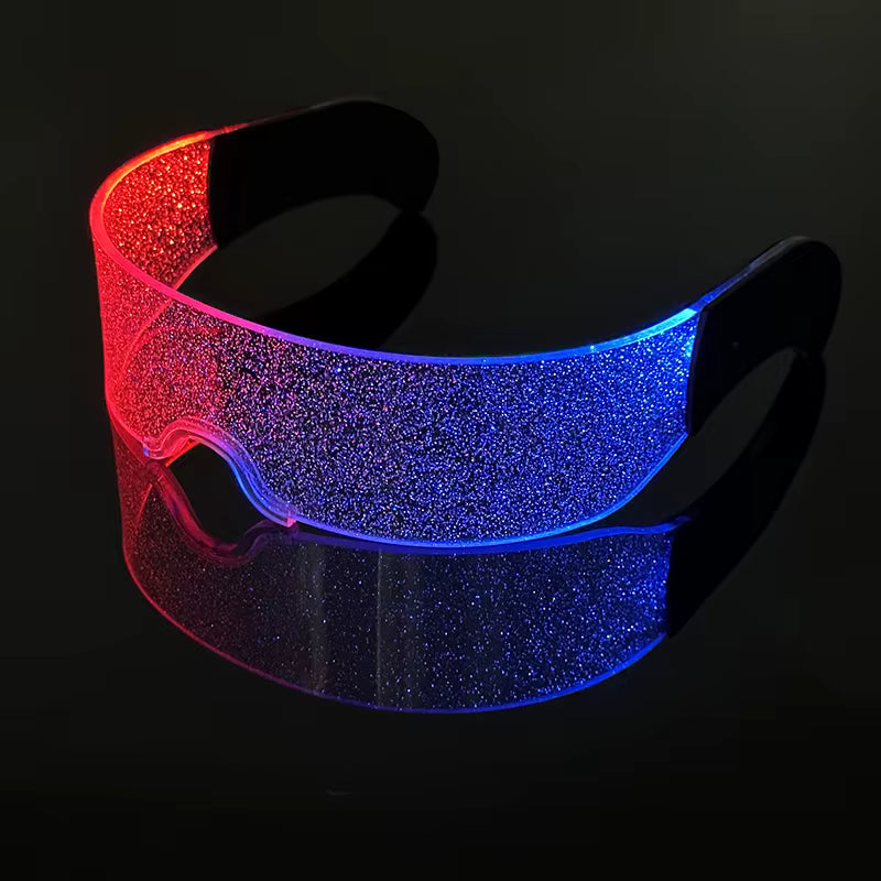 Led Luminous Hats and Glasses Bar Masquerade Concert Rave Goggles Rainbow Space Robot Futuristic Led DJ LIGHT Glasses Star Y2K Glasses