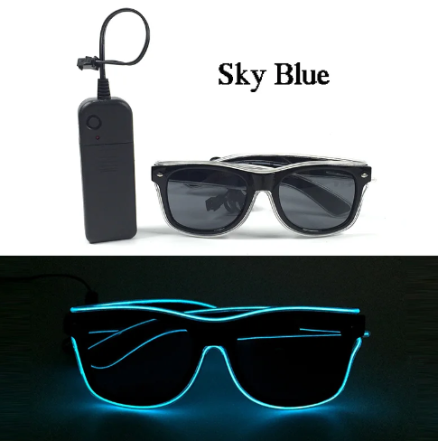 Led Luminous Hats and Glasses Bar Masquerade Concert Rave Goggles Rainbow Space Robot Futuristic Led DJ LIGHT Glasses Star Y2K Glasses