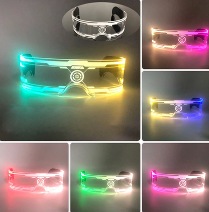 Led Luminous Hats and Glasses Bar Masquerade Concert Rave Goggles Rainbow Space Robot Futuristic Led DJ LIGHT Glasses Star Y2K Glasses