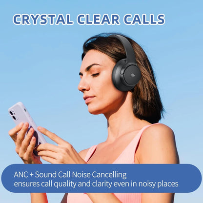 Active Noise Cancelling Headphones, Wireless Headphones over Ear Bluetooth Head