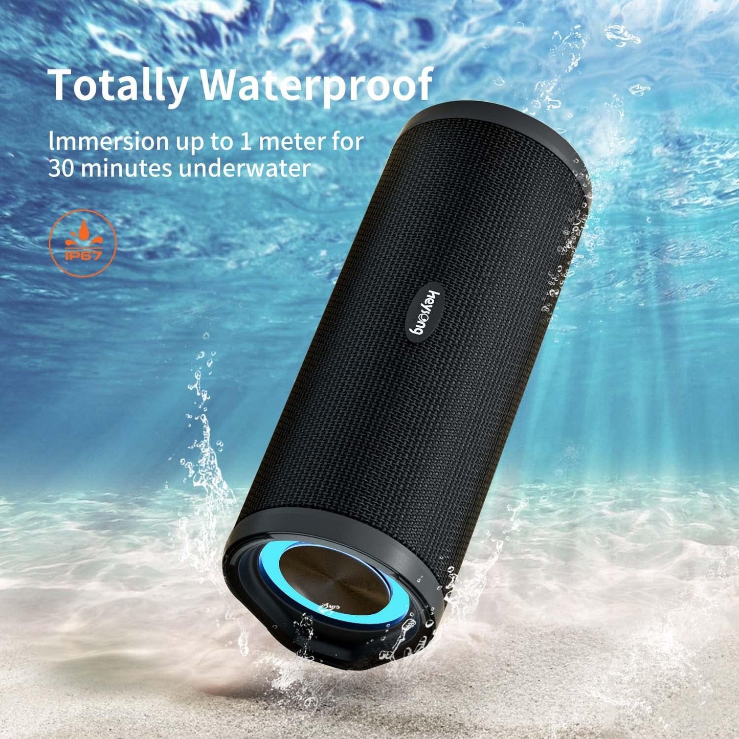 Portable Bluetooth Speaker, Wireless Outdoor Speakers, IPX7 Waterproof, 40H Playtime, TF Card, Loud Stereo Sound for Beach, Boat, Pool, Camping, Bike, Shower, Gifts for Men