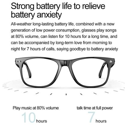 Wireless Bluetooth Glasses for Men and Women, Smart Glasses with Open-Ear Voice Control & Calling, Anti-Blue Light, AI Assistant & Translation for Traveling and Driving