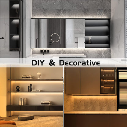 16.4Ft Tunable White Led Strip Lights Kit Dimmable 3000K-6000K, Waterproof Led Lights for Home Party House Kitchen Stair Living Room Ceiling (Daylight Warm White) Outdoor/Indoor