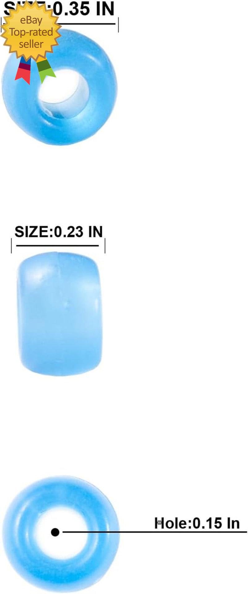 1000 Pcs Acrylic 9 Color Pony Beads 6X9Mm Bulk Glow in the Dark for Necklace, Fr