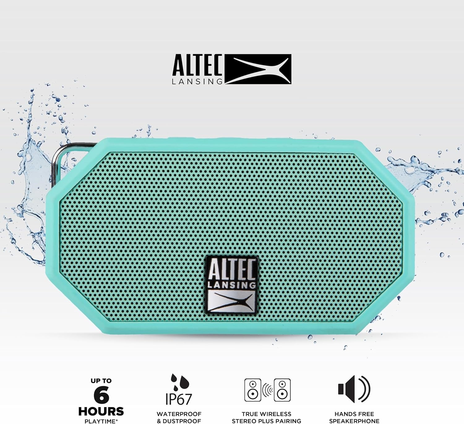 Mini H2O - Waterproof Bluetooth Speaker, IP67 Certified & Floats in Water, Compact & Portable Speaker for Hiking, Camping, Pool, and Beach