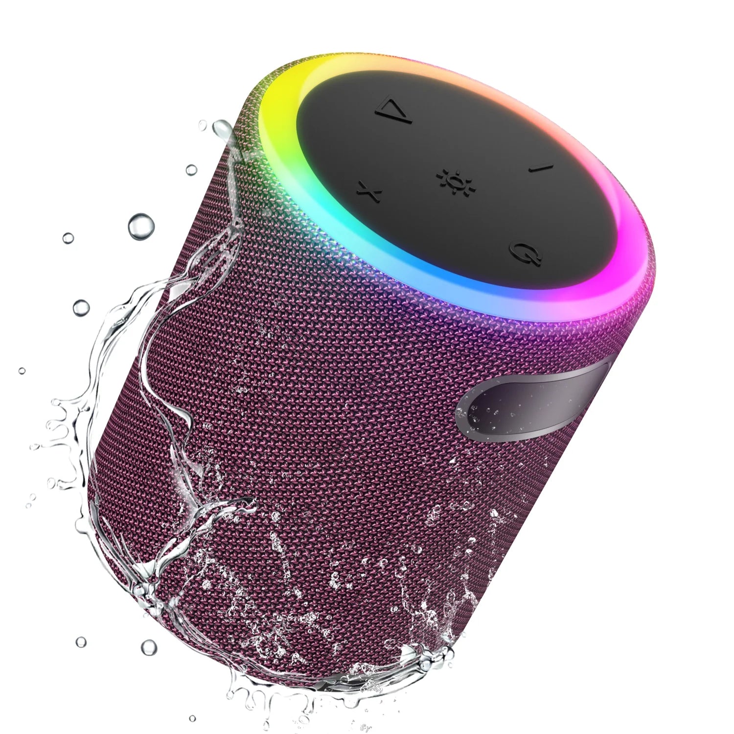Portable Led Party Bluetooth 5.0 Speaker,Mini Wireless Speaker with Lights Rich Stereo Bass Aux, IPX6 Waterproof Outdoor Speaker, 24H Playtime, Dual Pairing, Home, Travel, Hiking