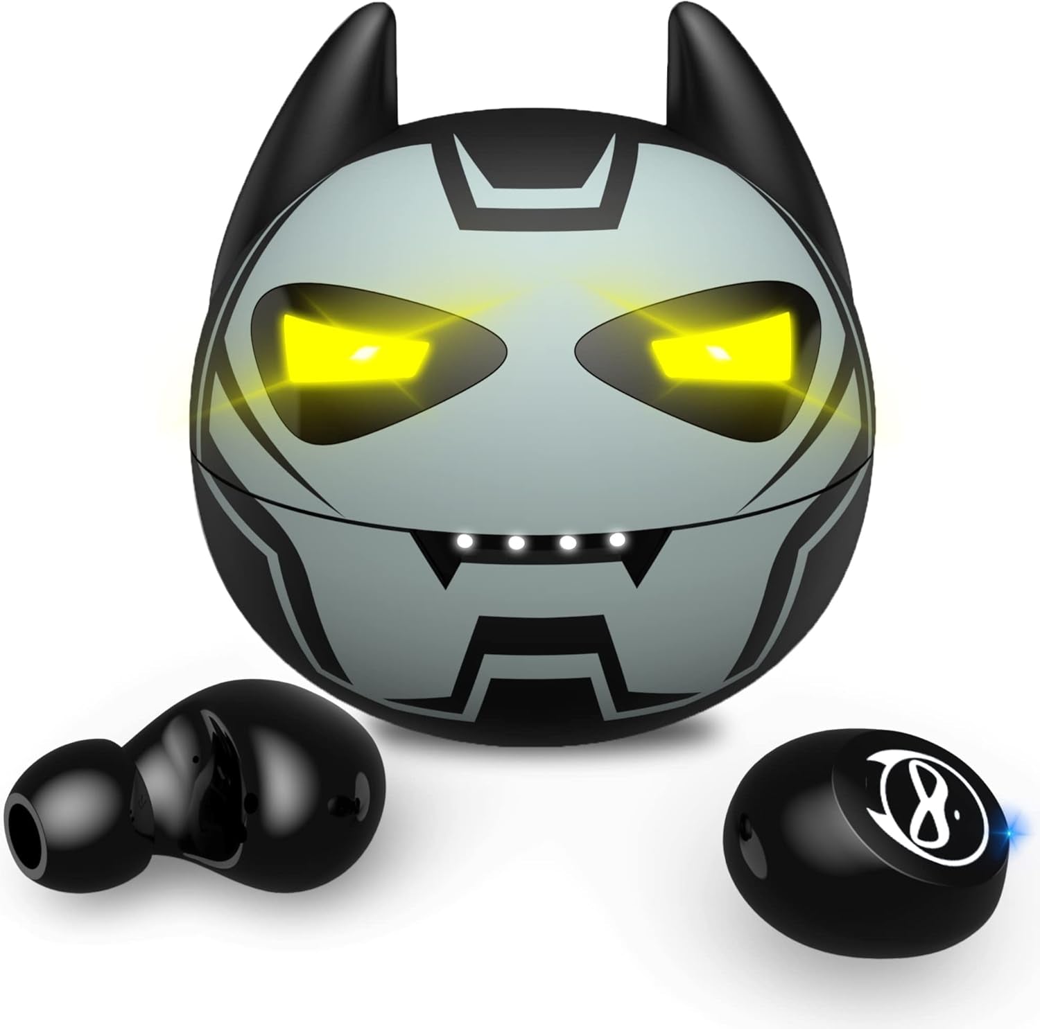 Gray Wireless Bluetooth 5.0 Earbuds, B88-1, IPX5 Waterproof, 36H Playtime, Built-In Mic, LED Display, USB-C, for Kids, Boys, Adults, Gaming